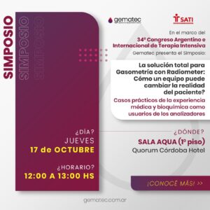 Simposio GEMATEC: La solución total para Gasometría con Radiometer. (Sin Cargo)