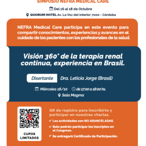 Simposio NEFRA: Visión 360° de la terapia renal continua, experiencia en Brasil. (Sin Cargo)