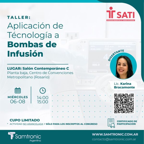 Simposio SAMTRONIC - TALLER: Aplicación de Tecnología a bombas de Infusión (Sin Cargo)