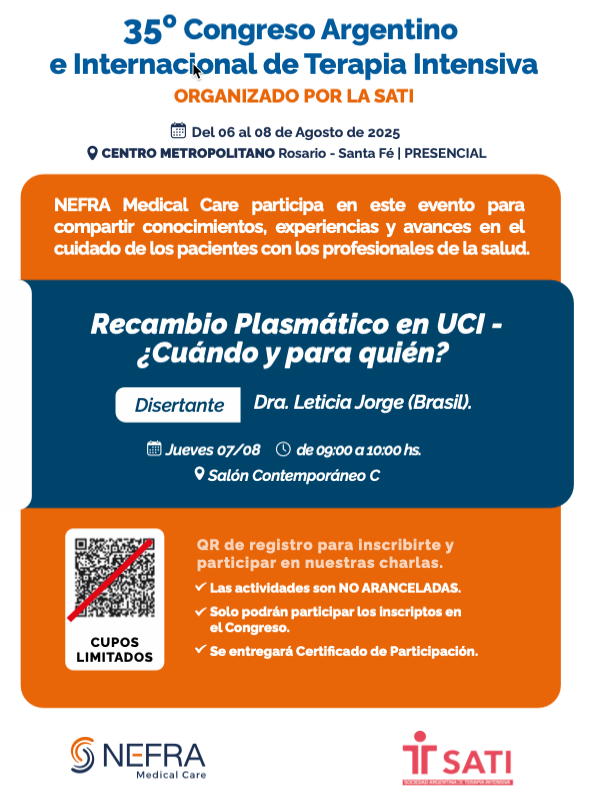 Simposio NEFRA: Recambio Plasmático en UCI - ¿Cuándo y para quién? (Sin Cargo)