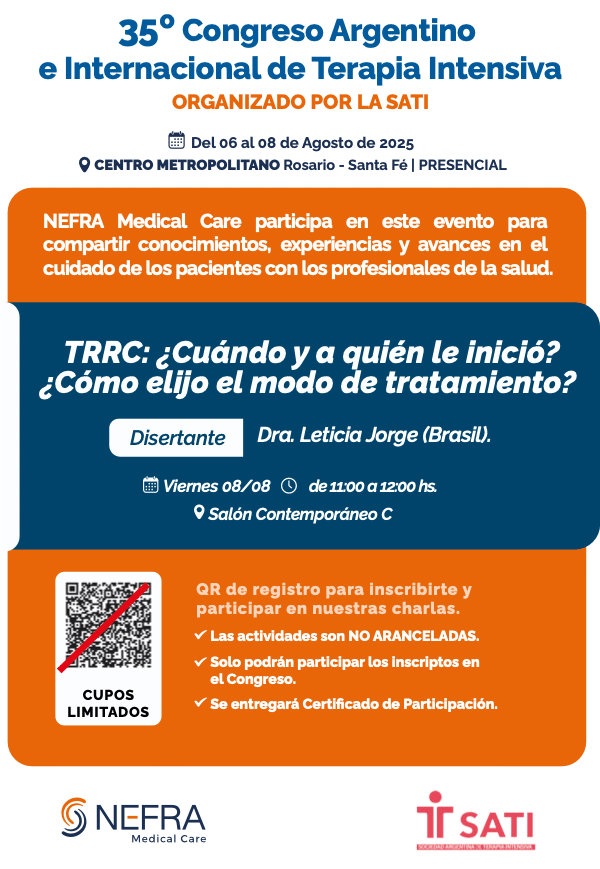 Simposio NEFRA: TRRC: ¿Cuándo y a quién le inició? ¿Cómo elijo el modo de tratamiento? (Sin Cargo)