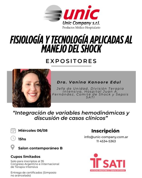 Simposio UNIC: FISIOLOGÍA Y TECNOLOGÍA APLICADAS AL MANEJO DEL SHOCK (Sin Cargo)
