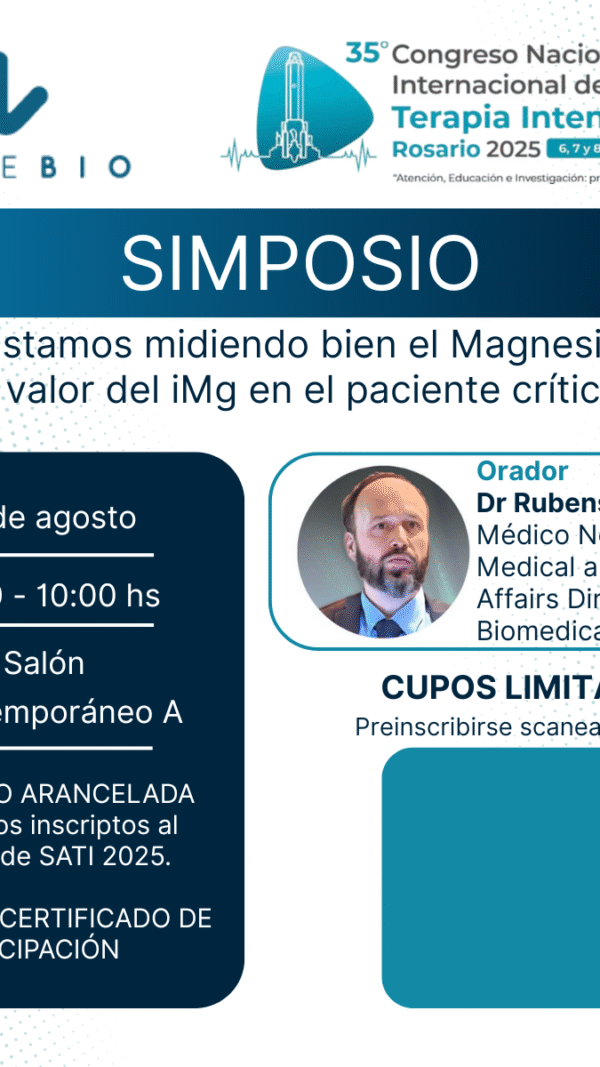 Simposio MONTEBIO: ¿Estamos midiendo bien el Magnesio? El valor del iMg en el paciente crítico" (Sin Cargo)